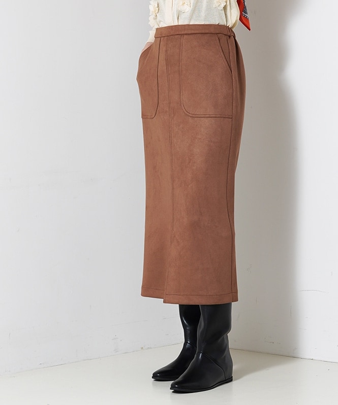 フェイクスエードタイトスカート