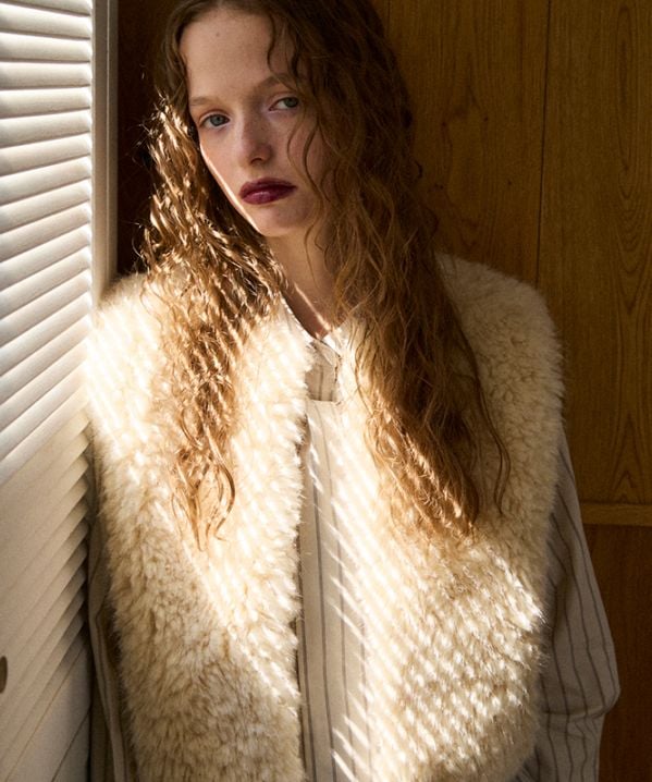 ecoファーボアベスト