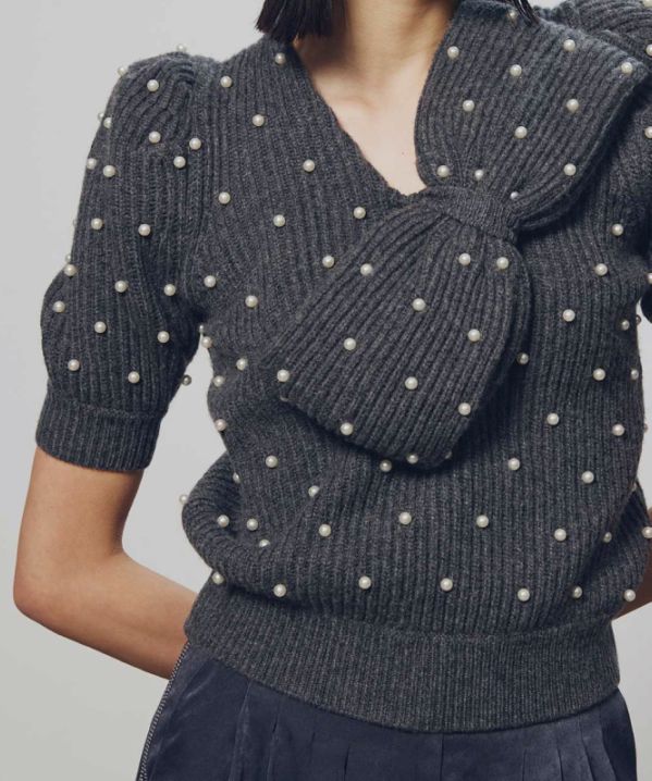 ビッグリボンパールニット