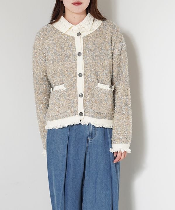Tweed compact knit JK