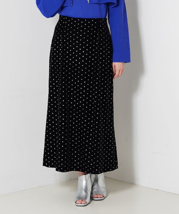 ラメドットスカート