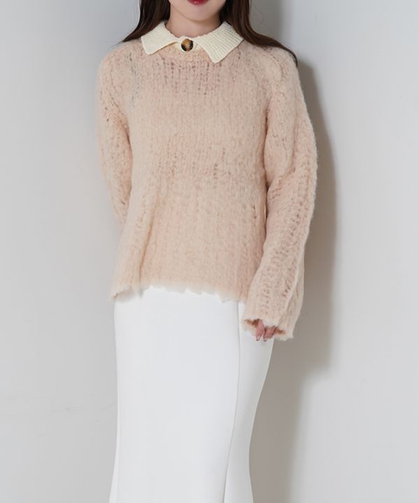 Alpaca blush collar tops