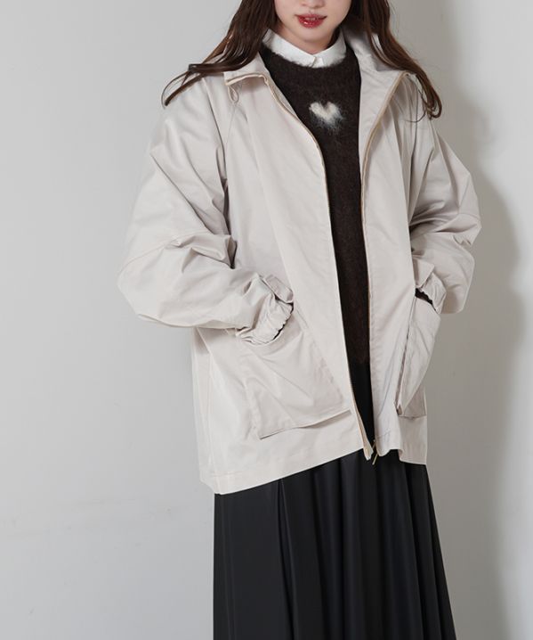 ハイネックWジップアウター