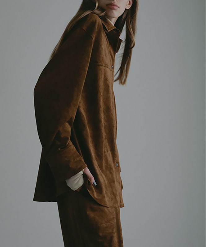 フェイクスウェードオーバーサイズシャツ