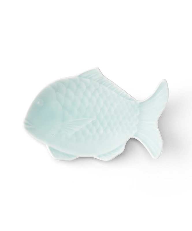 【受注生産】モイスト青磁 鯛形銘々皿