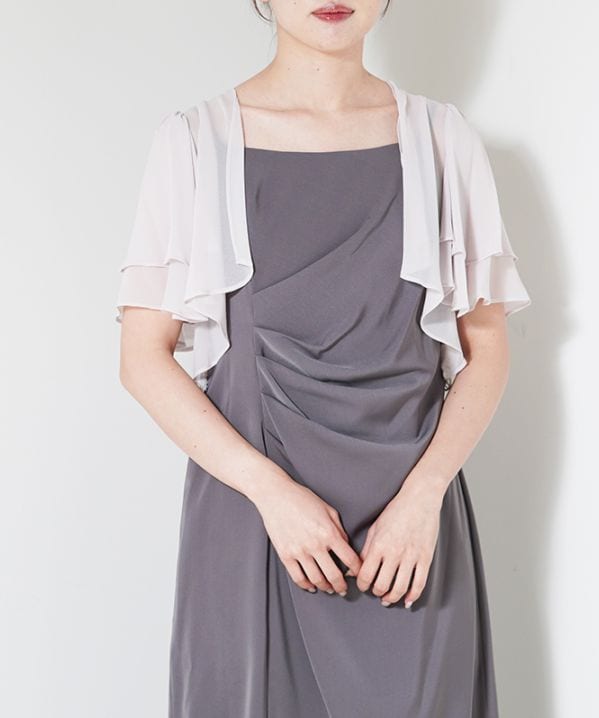 バッグ刺しゅうシフォンボレロ