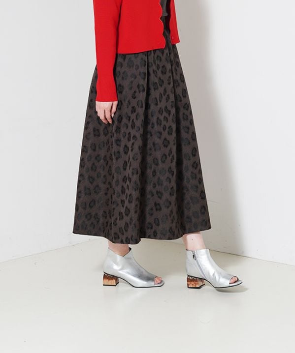レオパードジャガードタックスカート | SKIRT,フレアスカート