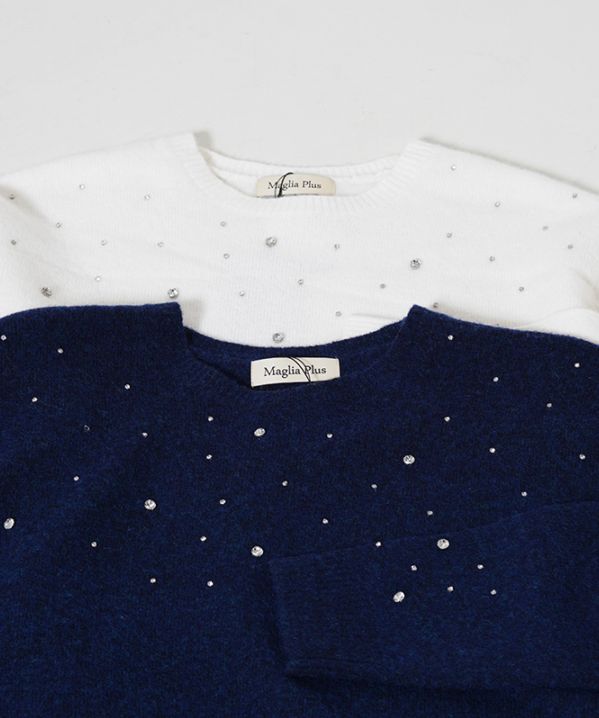 エアリーウール ランダムビジュープルオーバー