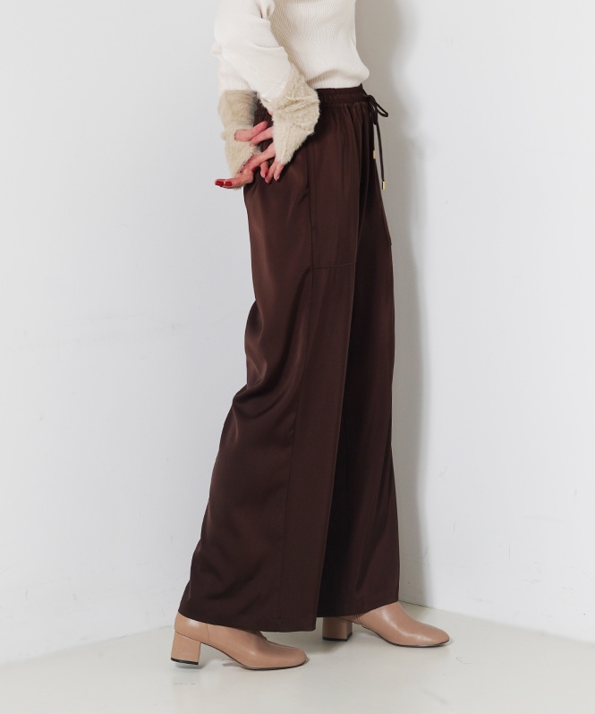 サテンイージーパンツ