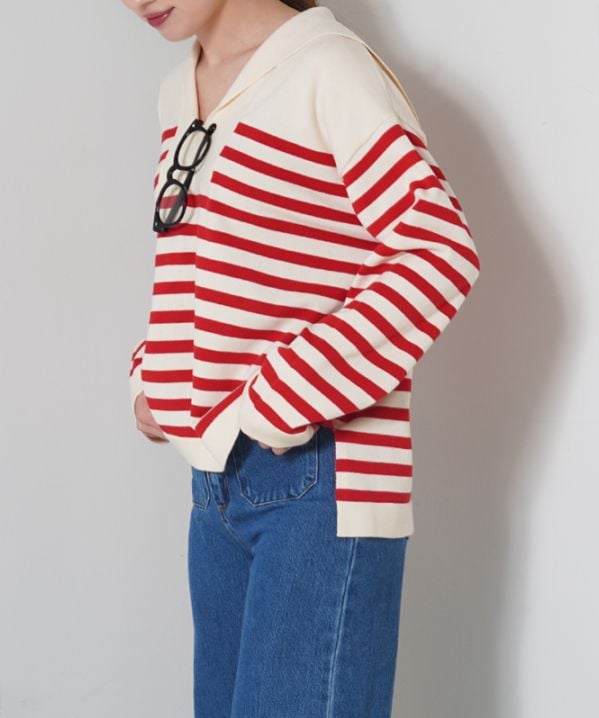 セーラーカラーニットボーダー