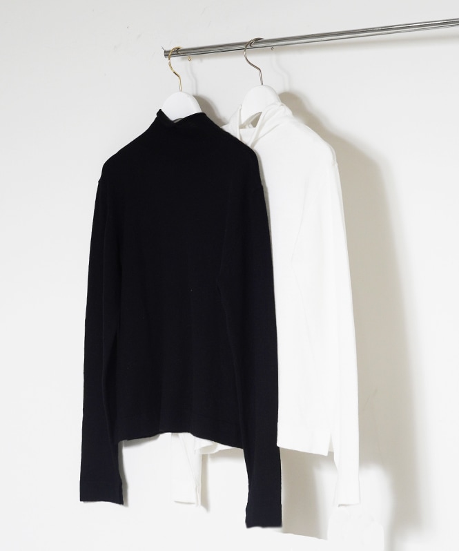 シルクウールハイネックニット