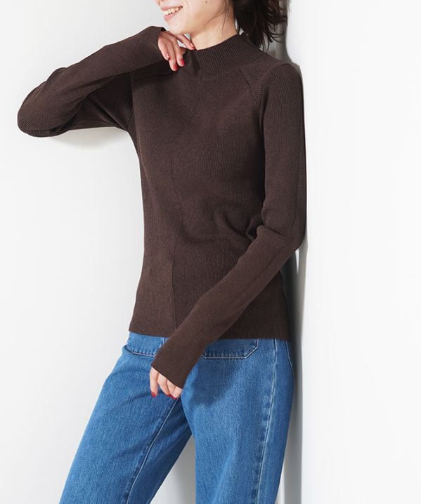 ラメアウトリンキングリブニット