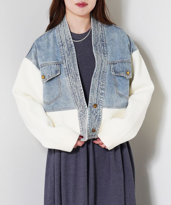 ニットデニムドッキングジャケット