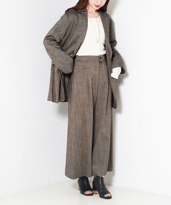 シャンブレーワイドパンツ