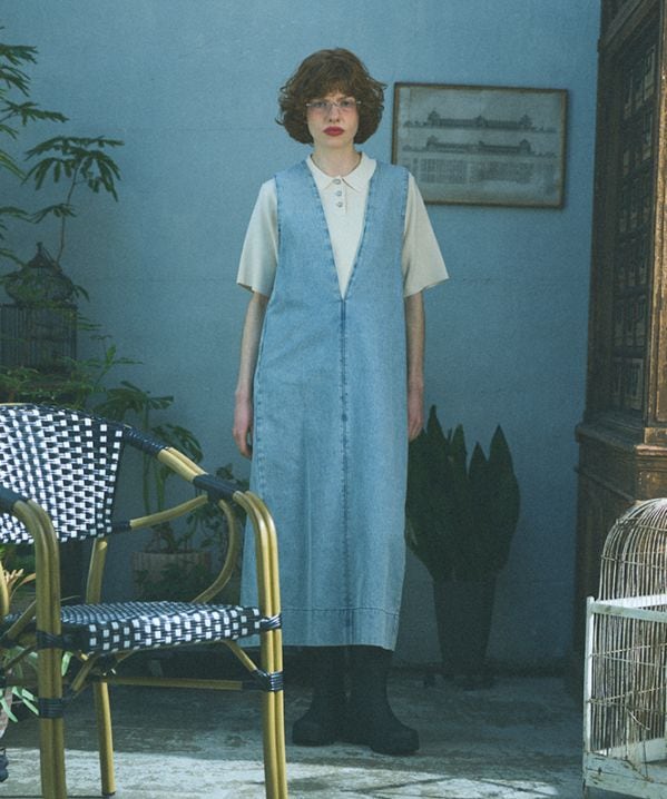 バックベルトデニムジャンスカ