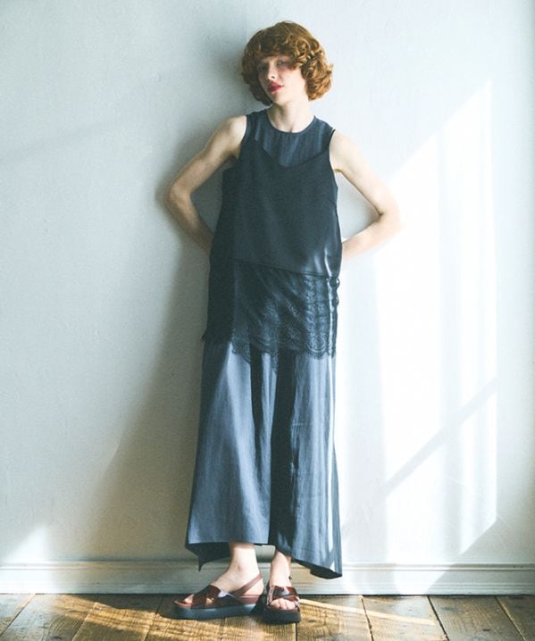 サテンレースチュニック