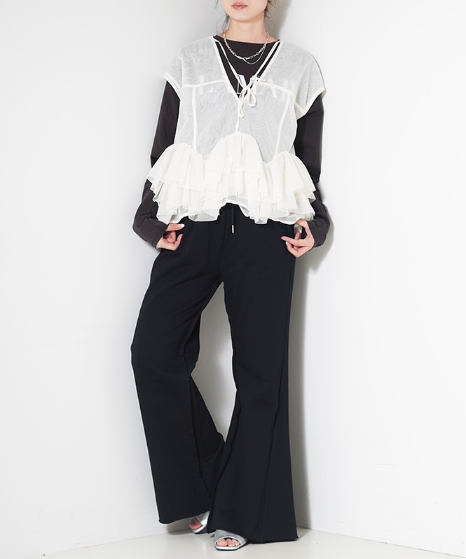 シアーレイヤードフリルベスト