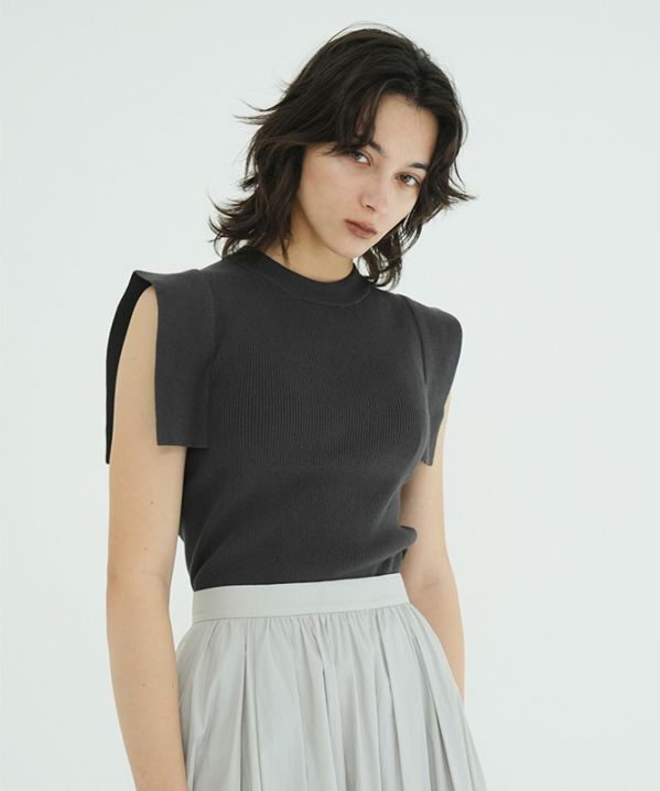 SQUARE SLEEVE KNIT TOPS