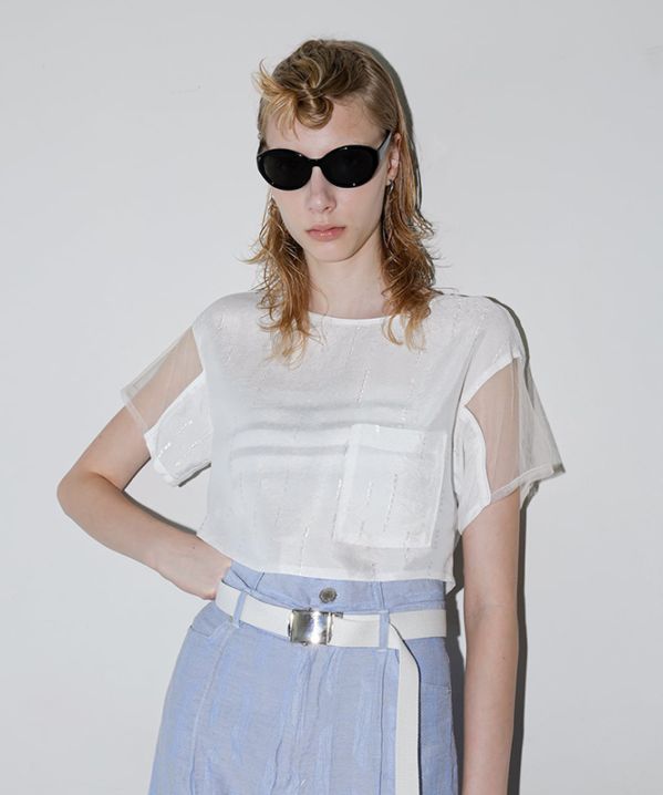 Morse Jacquard Back-Cutting Top