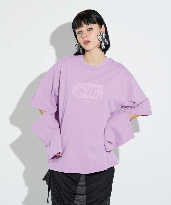 スリーブスラッシュロングTシャツ