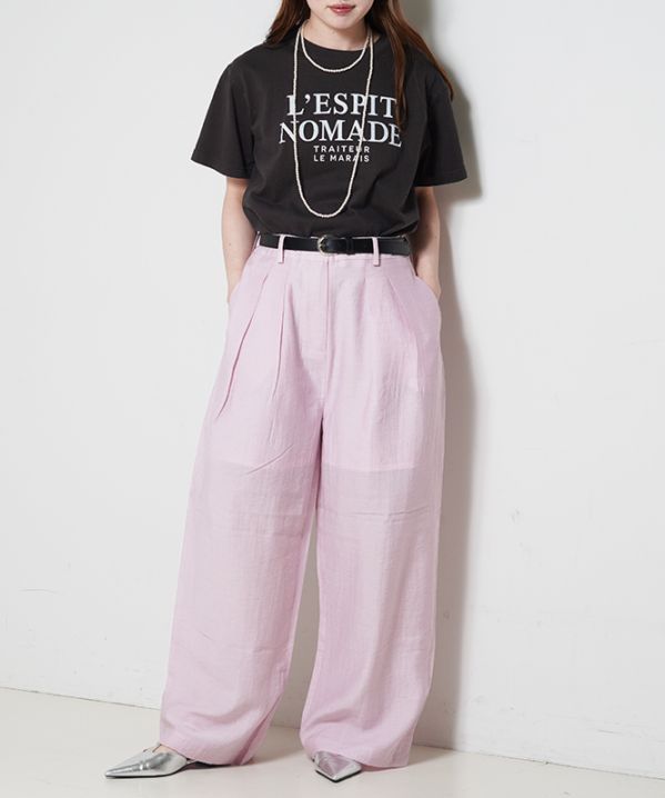 Linen Blend Tuck Wide PT