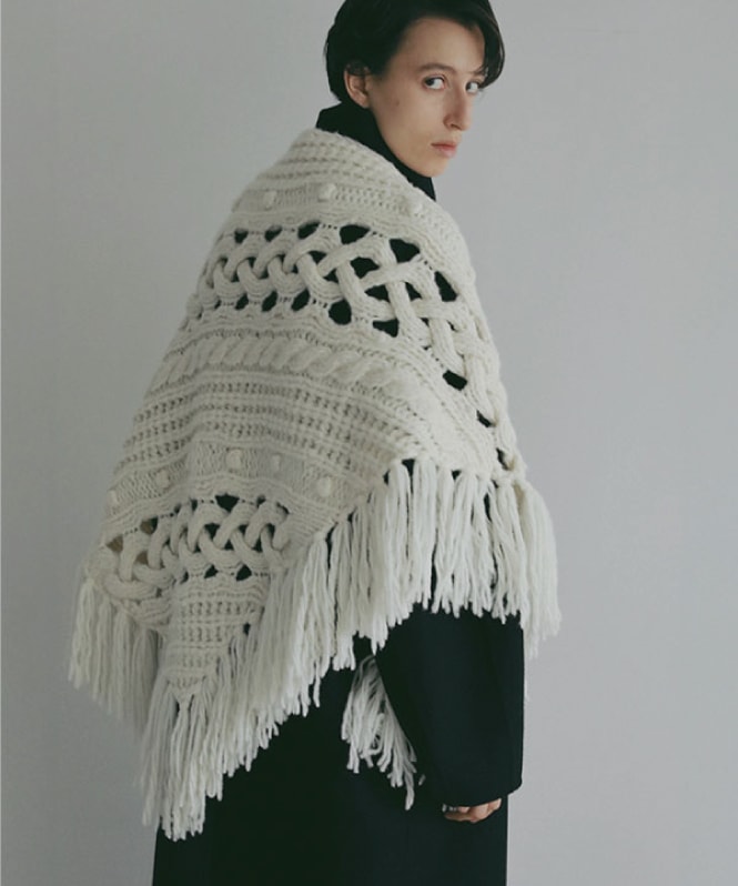 26WINTER PRE ORDER】ハンドニットフリンジストール | ALL ITEM