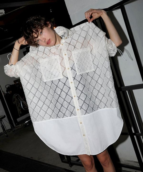 Sheer Jacquard Over Shirt