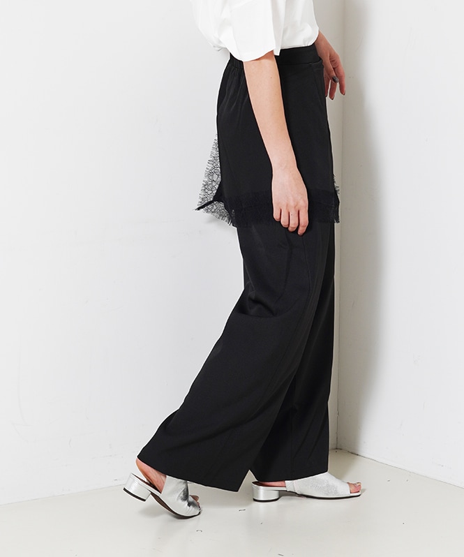 レースレイヤードパンツ