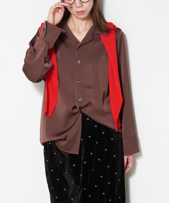 Satin Open Collar Shirt
