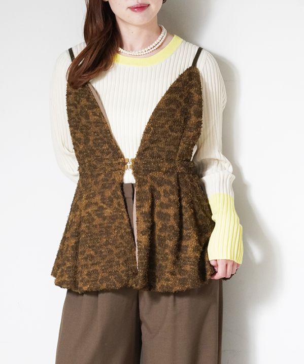 新品タグ♡ナネットレポー　希少ワンピース　キャミソール付　レオパード　茶系　M レオパードビスチェ | TOPS,キャミソール／タンクトップ | ROOM903 online