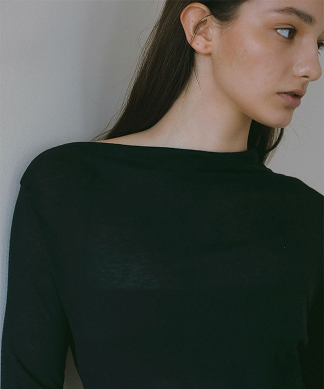 ETRE TOKYO デザインネックシアープルオーバー | TOPS,ニット
