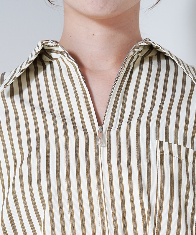 ロングカフスWジップストライプシャツ | ALL ITEM | ROOM903 online