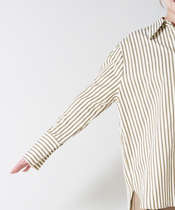 ロングカフスWジップストライプシャツ | ALL ITEM | ROOM903 online