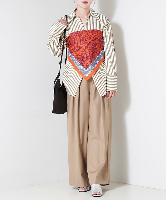 ロングカフスWジップストライプシャツ | ALL ITEM | ROOM903 online