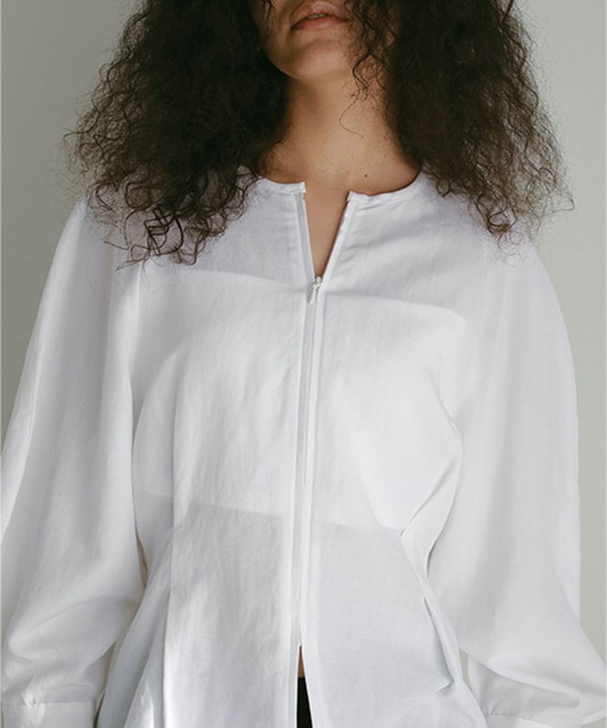 フロントファスナーウエストシェイプトップス | TOPS,シャツ／ブラウス