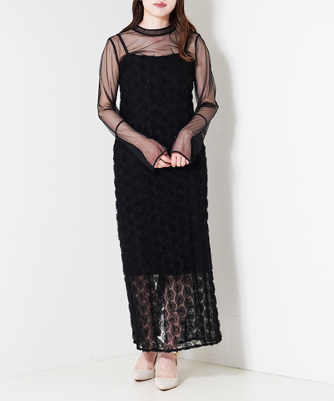 Rose race pencil dress