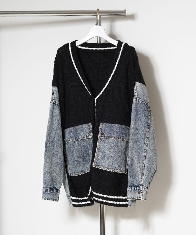 45R コットンデニムカーディガン　ウラケジャケット 45R コットンデニムカーディガン ウラケジャケット