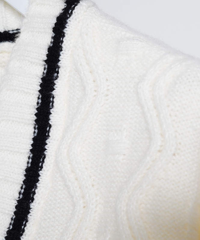 デニム×ニットドッキングオーバーカーディガン