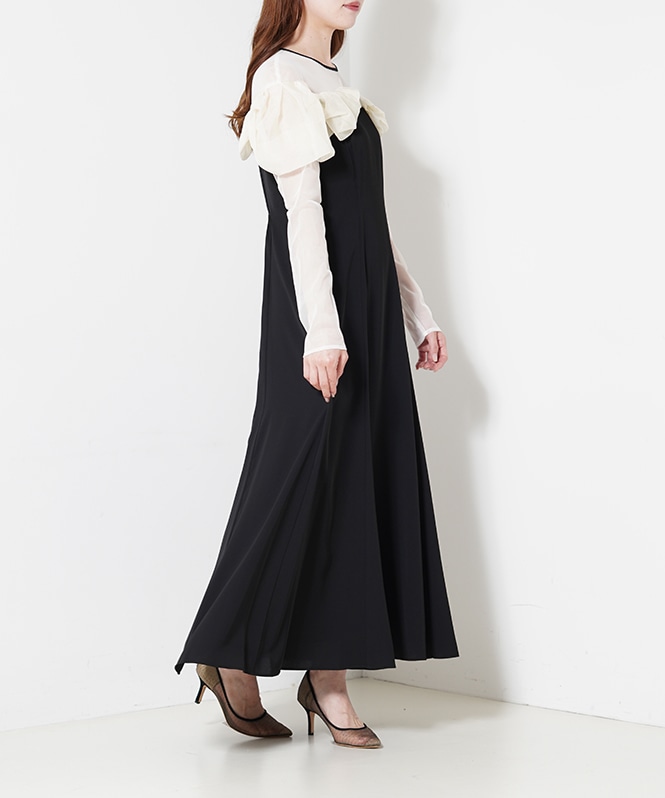 【ANDRESD】frills flare dress / black セール】フリルフレアドレス / frills flare dress（ドレス