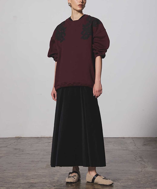 COEL フラワー刺繍スウェット COEL Online Storeフラワー刺繍スウェット(F ボルドー): TOPS