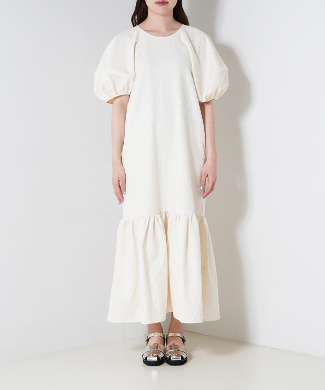 新品　今季　ポームリシュ　ジャガードオケージョンワンピース　アイボリー セール】ジャガードオケージョンワンピース（ワンピース）｜Palm Riche