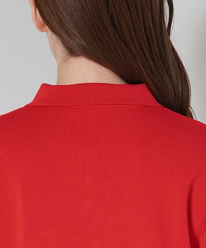 スカラップニットポロ