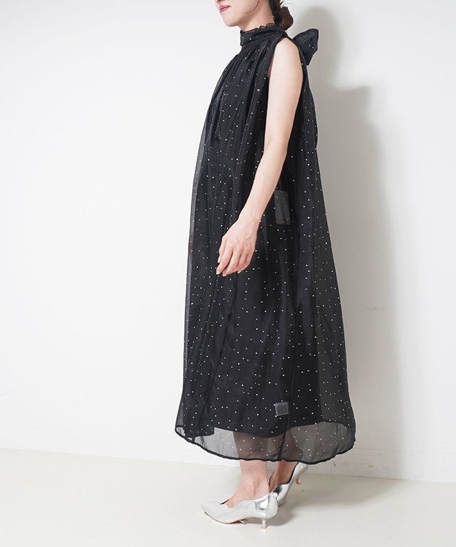 VALERIANE ストーンドットボウタイワンピース | DRESS,DRESS