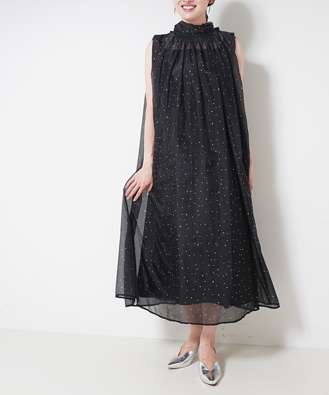 VALERIANE ストーンドットボウタイワンピース | DRESS,DRESS