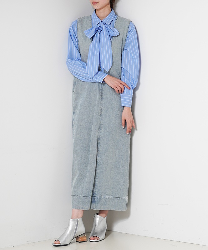 バックベルトデニムジャンスカ