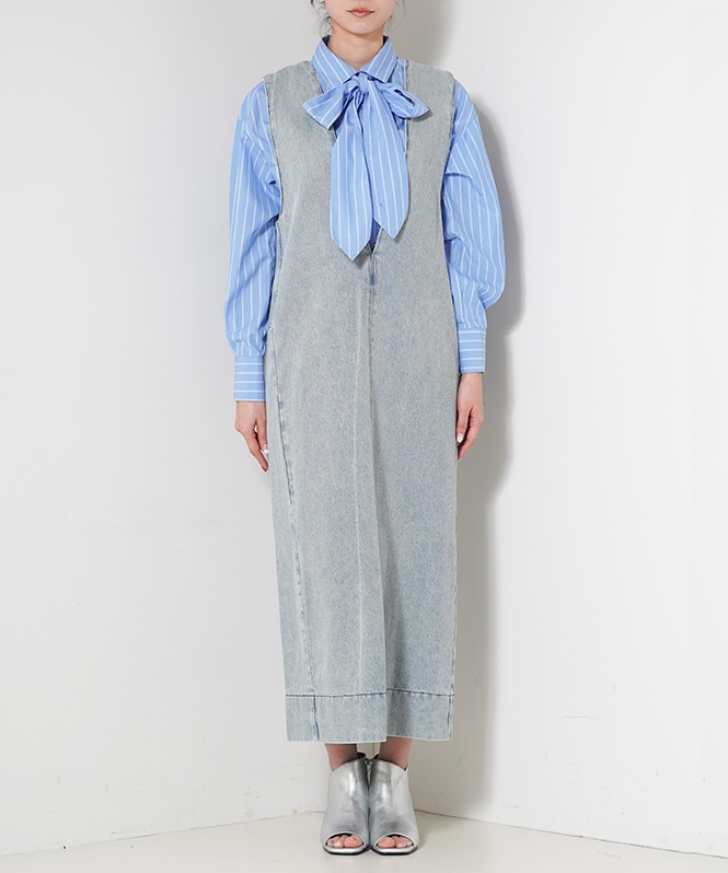 バックベルトデニムジャンスカ