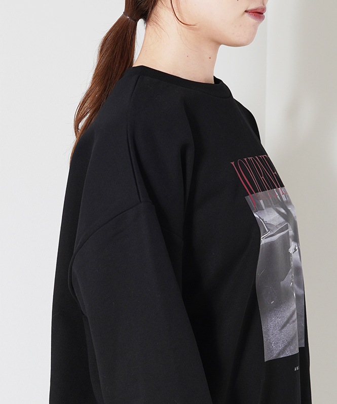 フォトプリント裏毛プルオーバー