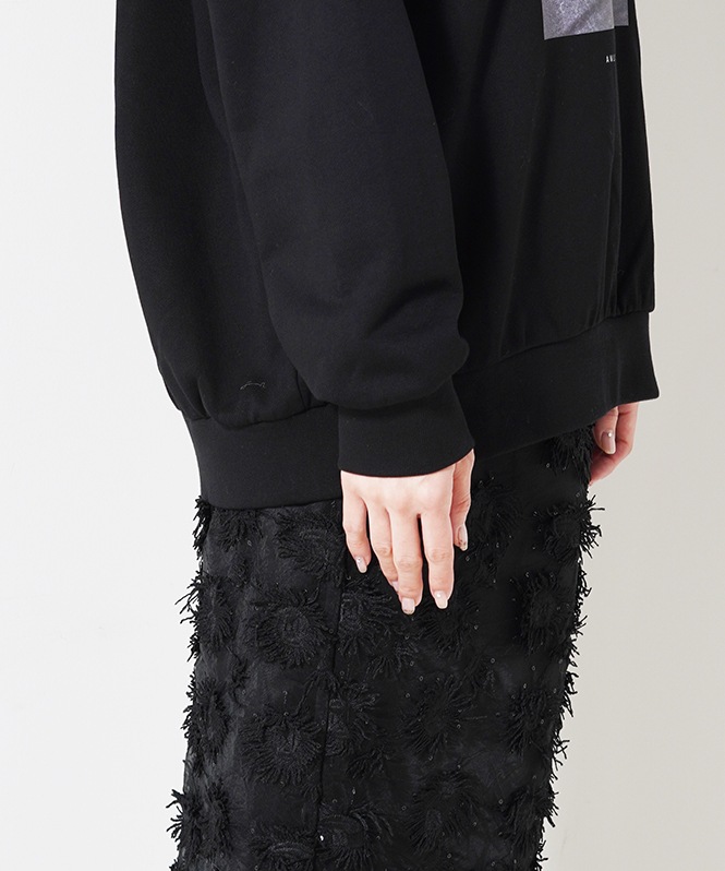 フォトプリント裏毛プルオーバー