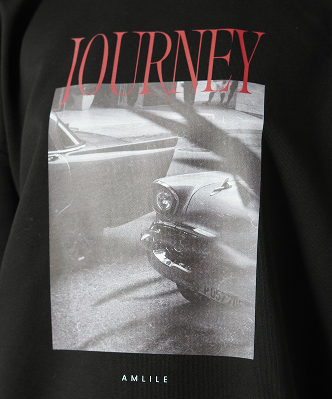 フォトプリント裏毛プルオーバー