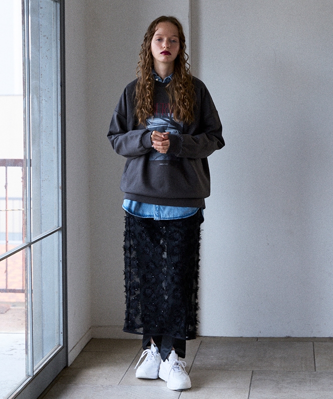 フォトプリント裏毛プルオーバー